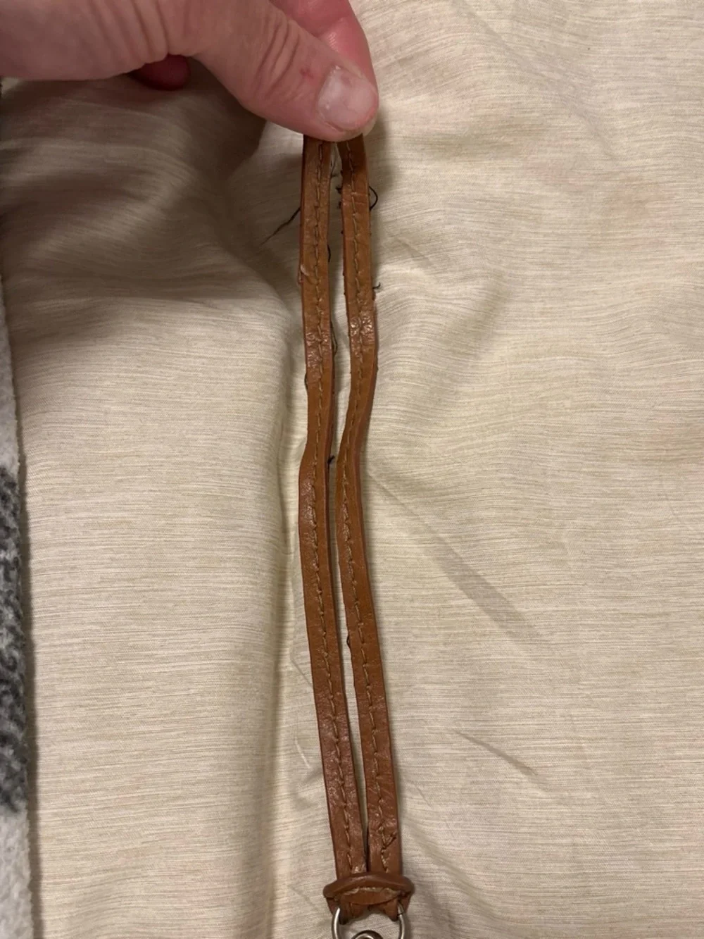 Fossil Brown Leather Bag Charm with Key and Beads